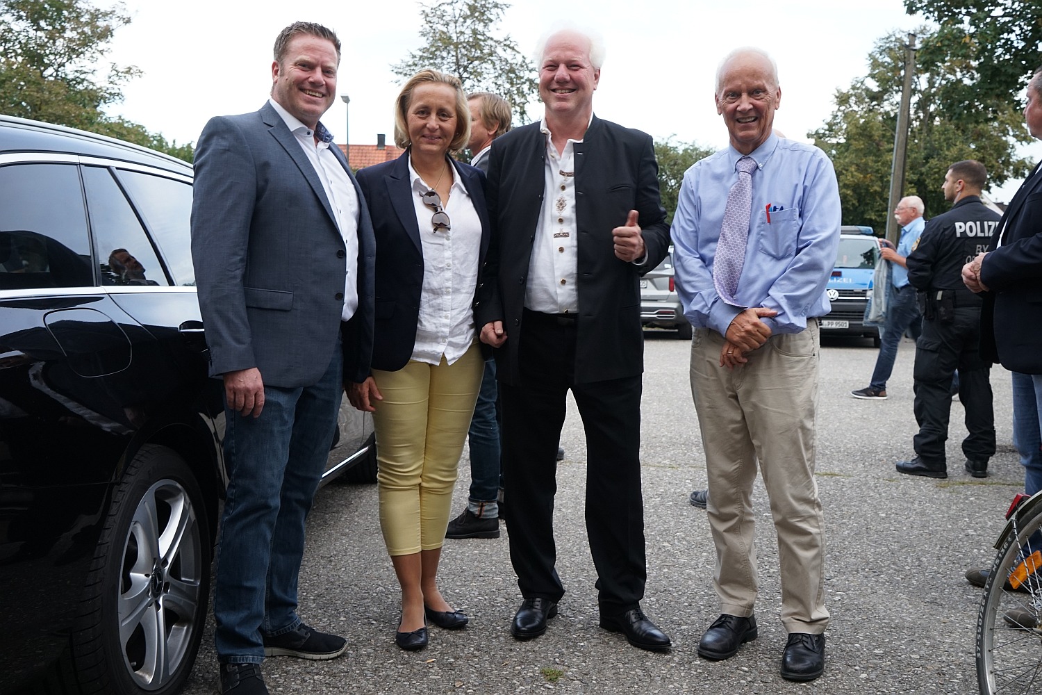 KV-Chef Florian Jäger, MdB Beatrix von Storch, Landtagsdirektkandidat Peter Banholzer, MdL Uli Henkel